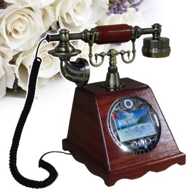 agreilduite Retro Video Audio Guest Book Wedding Phone,1080p HD Record Customized Video Audio Messages with 128gb Memory Card & 5000mah & 3.5in Screen,Preserve Your Special Occasions,Reddish-Brown