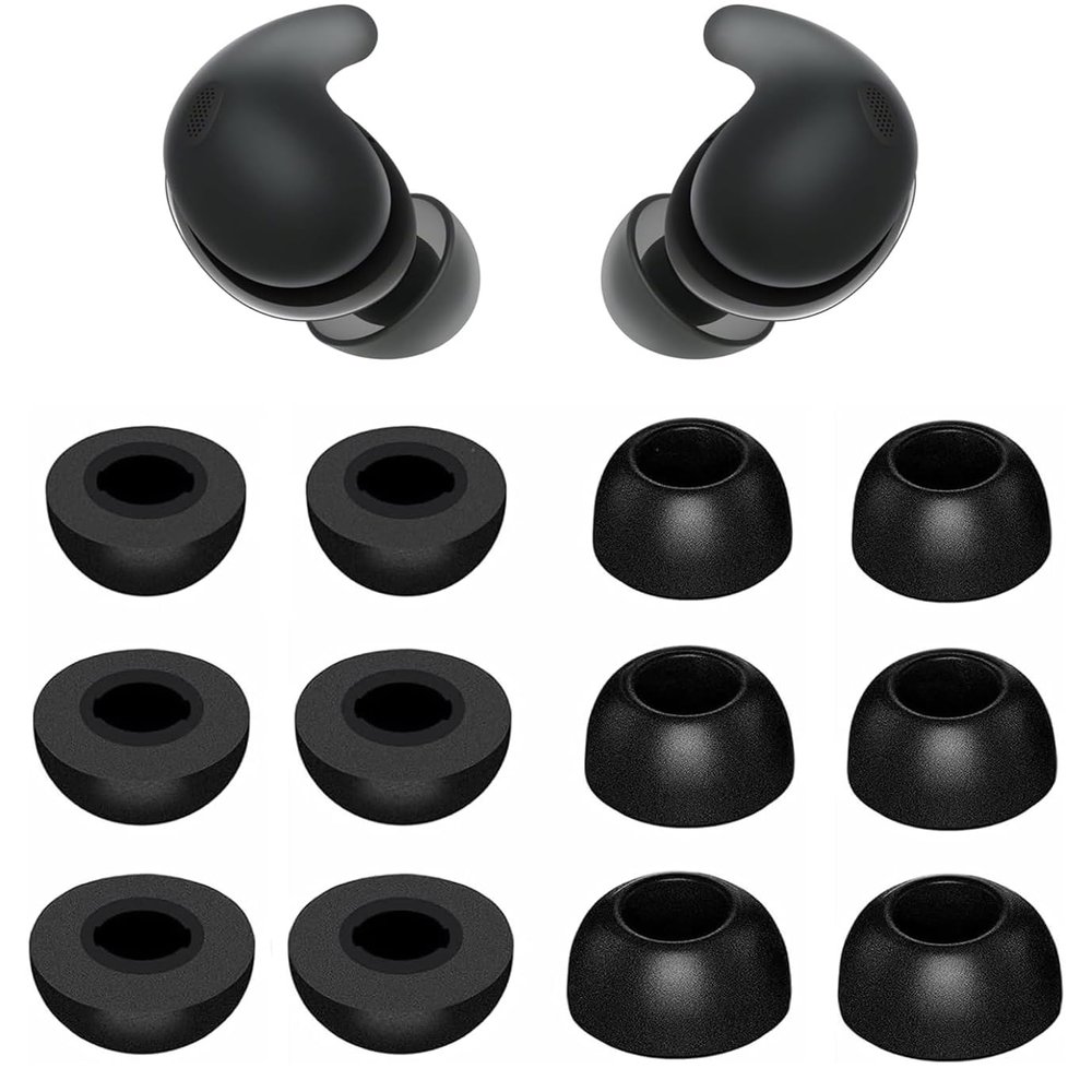 ALXCD Foam Eartips Compatible with Sony LinkBuds Fit Earbuds, S/M/L 3 Sizes 6 Pairs Soft Memory Foam Ear Tips Replacement Earbuds Tips, Compatible with Sony LinkBuds Fit 6 Pairs Black