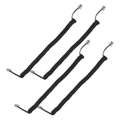 4pcs Coiled Telephone Cord Flexible Spiral Wire for Home Office Use Durable Material Compatible with Line Phones Communication Devices Tangle Design