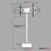 Universal Adjustable Floor TV Stand for 32-70 Inch TVs, Tilt & Swivel Mount with Cable Management, White view 2
