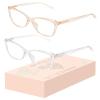 LEXNHOM Blue Light Blocking Glasses For Women Men, Blue Light Glasses Cat Eye with Eye Strain & Anti Eyestrain for Computer Reading Gaming Phone, Gafas with Spring Hinge (Clear & Clear Champagne) view 1