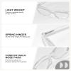 LEXNHOM Blue Light Blocking Glasses For Women Men, Blue Light Glasses Cat Eye with Eye Strain & Anti Eyestrain for Computer Reading Gaming Phone, Gafas with Spring Hinge (Clear & Clear Champagne) view 3