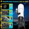90MM Telescope for Adults and Kids 8+: 150X High Powered Astronomical Portable Refracting FMC Beginners Explorer Scope Toys for Girls Boys 8-12 Xmas Gift Travel Stars Gazing w Professional Tripod view 3
