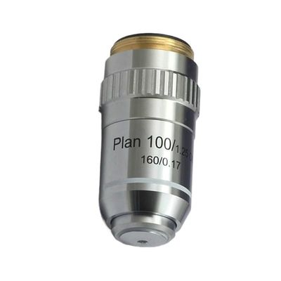 1pc Biological Microscope 195 Flat Plan Field Achromatic Objective Lens 4X 10X 20X 40X 60X 100X RMS Thread 160/0.17(100X B)