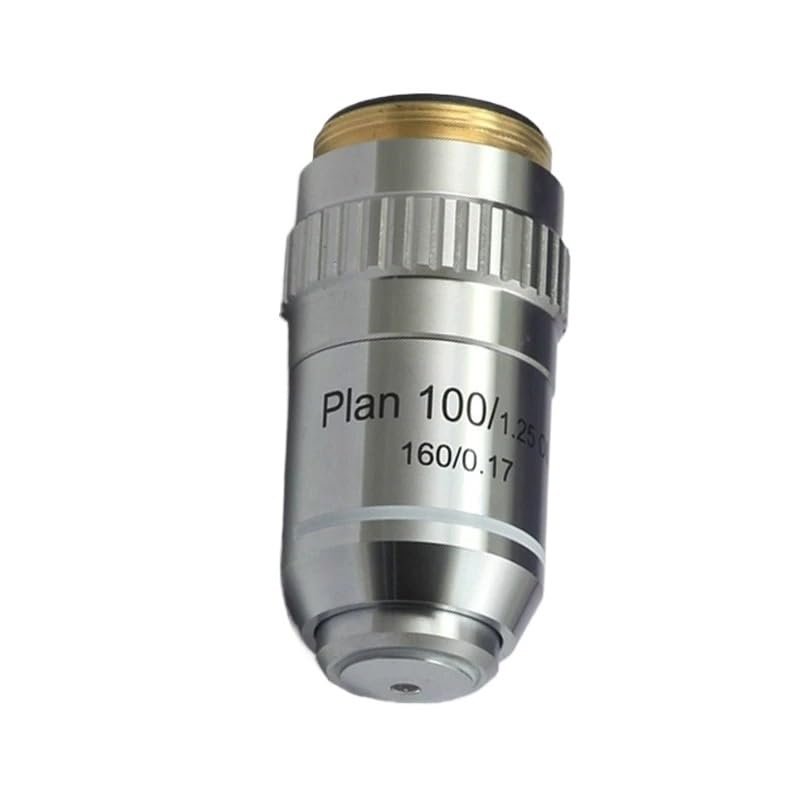 1pc Biological Microscope 195 Flat Plan Field Achromatic Objective Lens 4X 10X 20X 40X 60X 100X RMS Thread 160/0.17(100X B)