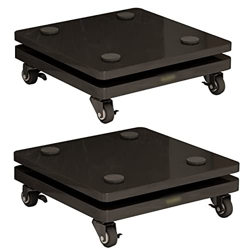 2PCS Floors Speaker Stands with Wheels, Speaker Isolation Feet Platform, Mobile Subwoofer Base, Riser Stabilizer for Standard Speaker