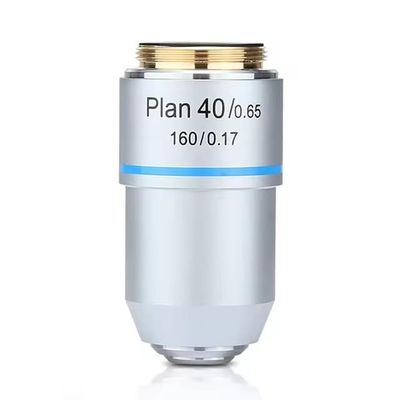 1pc 195 Plan Achromatic Objective Lens 4X 10X 20X 40X 60X 100X Biological Microscope RMS Thread 160/0.17 195mm(40X)