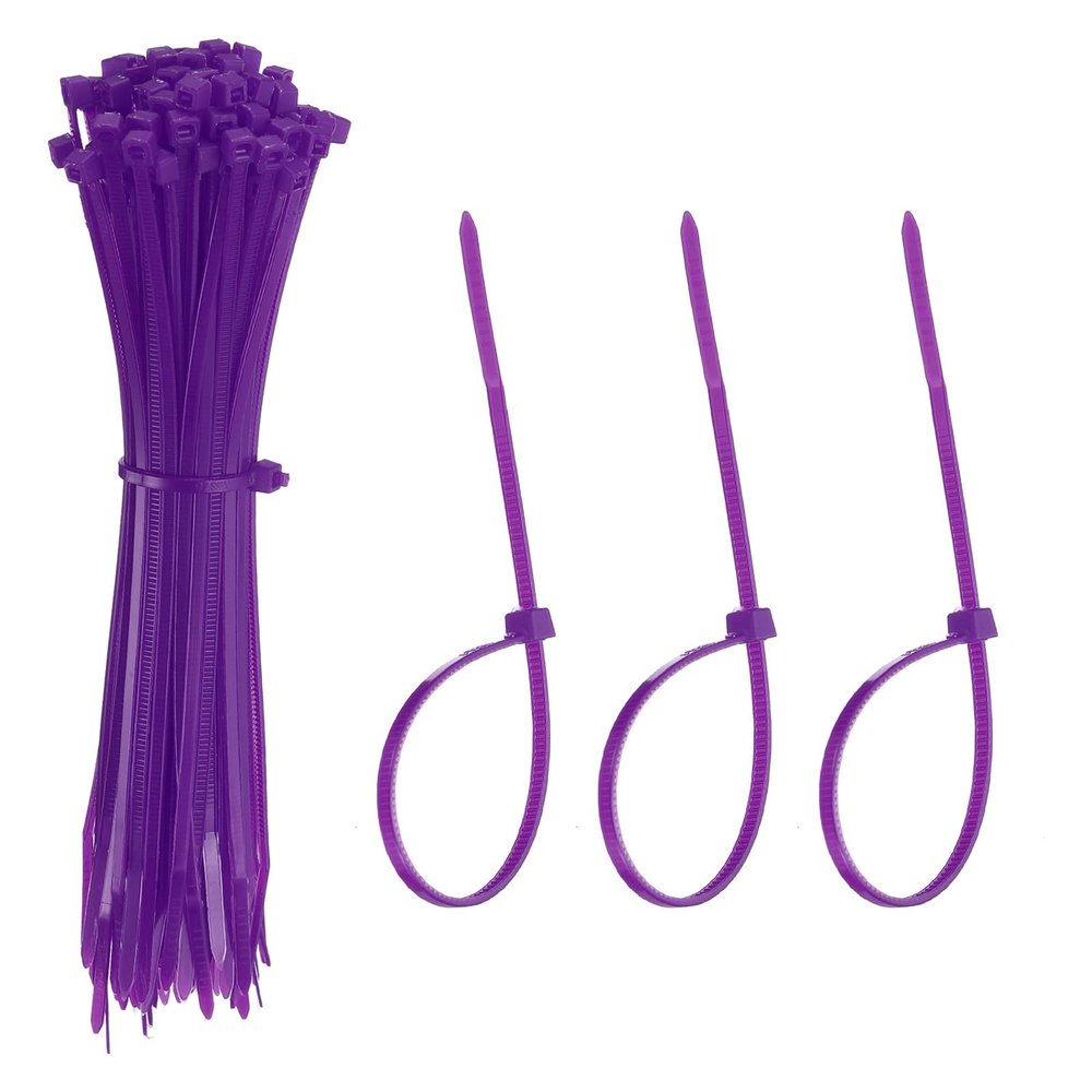 YELARXI Zip Ties Plastic Cable Ties, Self-Locking Wire Zip Tie 6 Inch Fit for Home Garden Office Workshop Travel - (100 Pack, Purple)