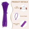 YELARXI Zip Ties Plastic Cable Ties, Self-Locking Wire Zip Tie 6 Inch Fit for Home Garden Office Workshop Travel - (100 Pack, Purple) view 3