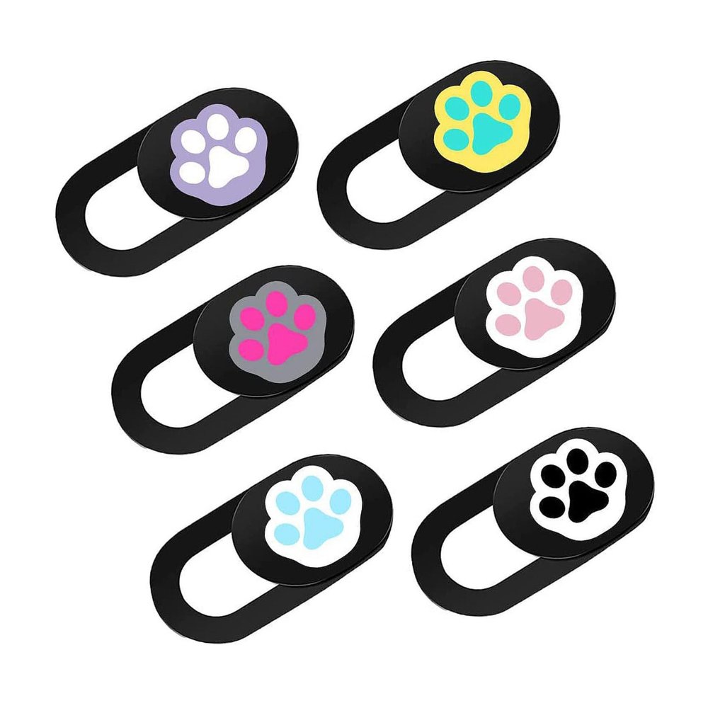 6Pcs Webcam Cover Slide Blocker Cute Paw Pattern Privacy Slider for Laptop Tablet Ultra Thin Peeping Protection for Desktop Easy Installation Removal