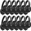 AILIHEN Classroom Headphones Bulk Wired for School, 12 Pack Headsets with Microphone for K-12 Grade Classroom, Students, Teens, 3.5mm Jack for Chromebook, Computer, Laptop (Black) view 1
