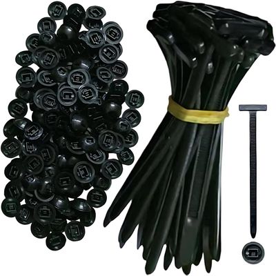 100PCS Nylon Universal Cable Tie Buckle NEW Heavy Duty Self-Locking Zip Ties Holder with Pin & Button Design, Multi-purpose plastic cable tie tool, UV Resistant Zipties for Car Daily Auto Fixing