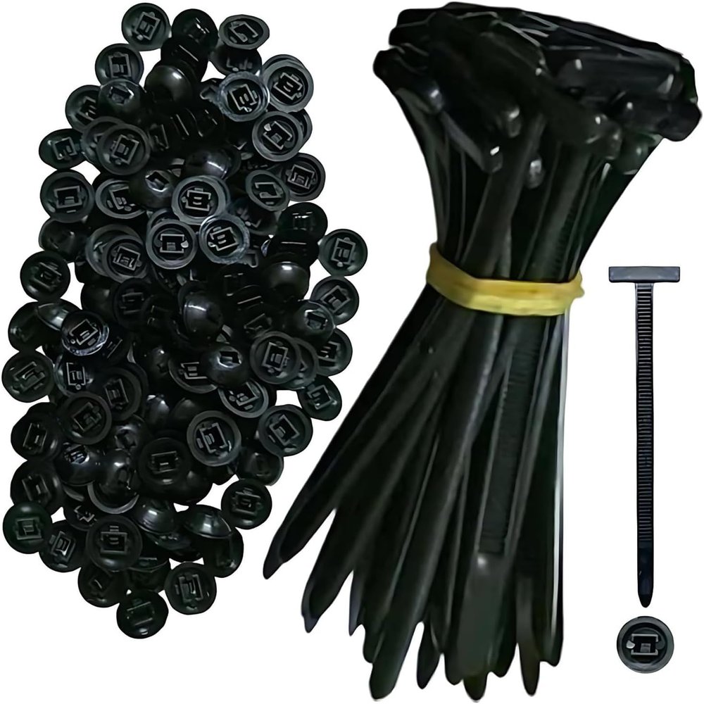 100PCS Nylon Universal Cable Tie Buckle NEW Heavy Duty Self-Locking Zip Ties Holder with Pin & Button Design, Multi-purpose plastic cable tie tool, UV Resistant Zipties for Car Daily Auto Fixing