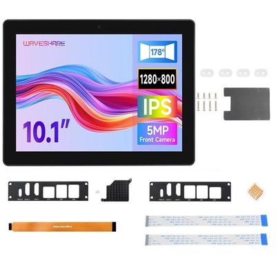 TUOPUONE 10.1inch 1280800 Industrial HMI All-in-one Touch Display for Raspbery Pi, Supports Dual 4K HDMI Output, 10-Point Touch, Aluminum Alloy Case, Accessories Pack Only Withou Raspbery Pi