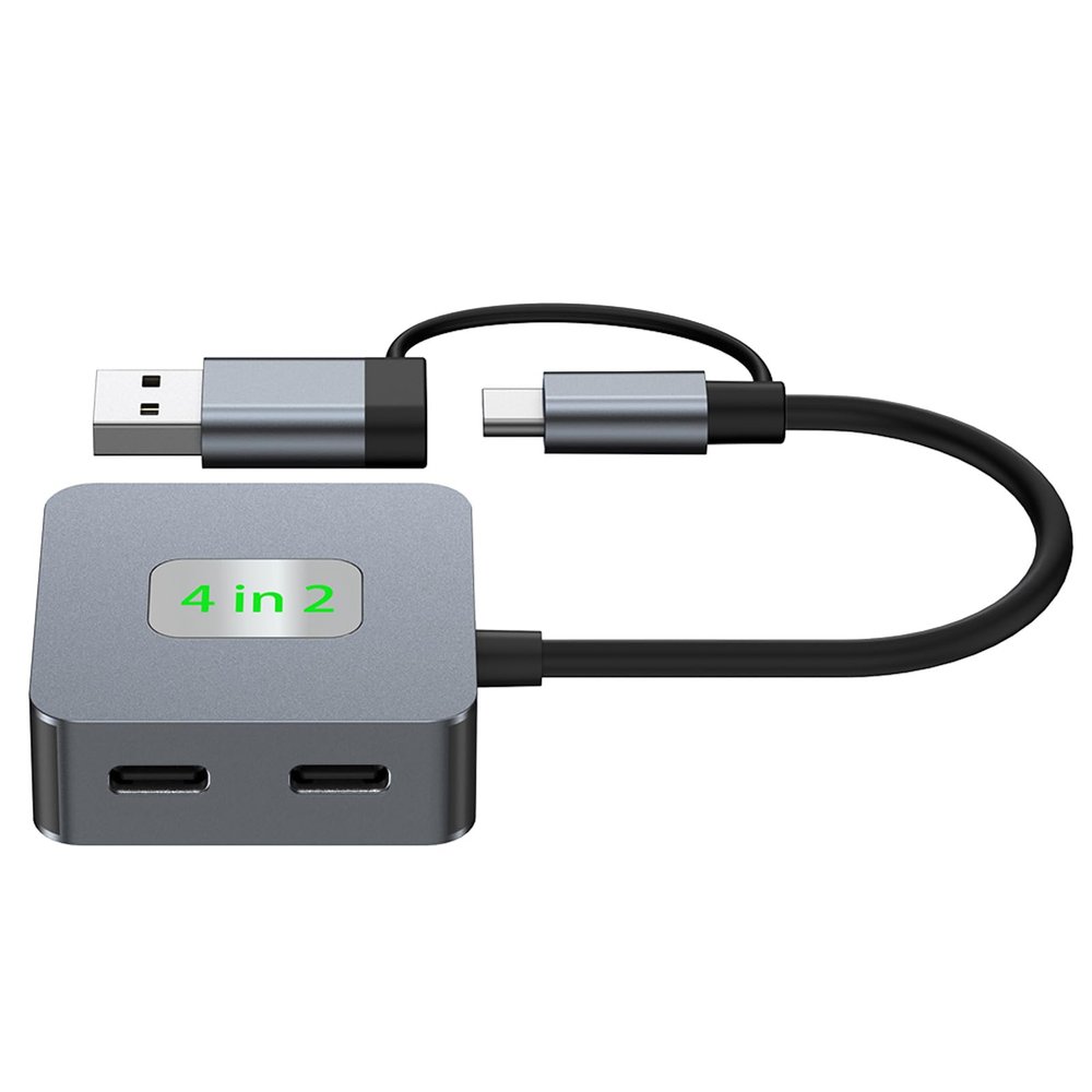 USB C Hubs Type C to 2 USB3.0 + 2 Type C Port for Laptop Desktop Phone Tablets Charging and Data Transfer