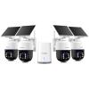 SOLIOM Security Cameras Wireless Outdoor,4K Ultra HD for Day and Night, No Subscription,Built in Radar,Solar Powered Cameras for Home Security, 360 Pan Tilt Auto Tracking,5G & 2.4G WiFi, 4-Cam Kit view 1