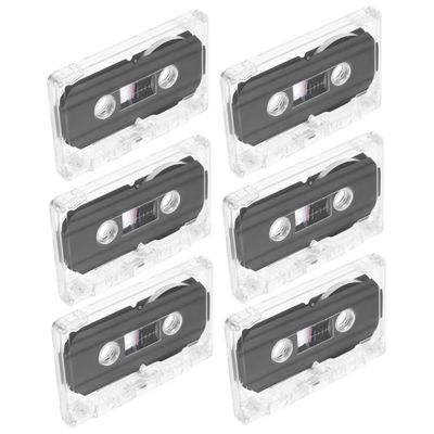 6Pcs Blank Audio Cassette Tapes Recordable Tapes with Transparent Box for Easy Viewing Durable Stable Audio Quality for Recording Music Speech and Lectures