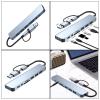 8-Port USB C Adapter with USB Port Small Card Reader Headphone Port and USB C Data Port Multiple Function Docking Statio view 2