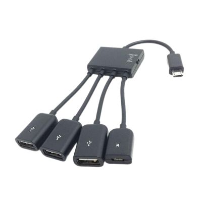 1 to 4 USB HUB MicroUSB/TypeC Charging Splitters Adapter Cable Easily Connection for Various Devices