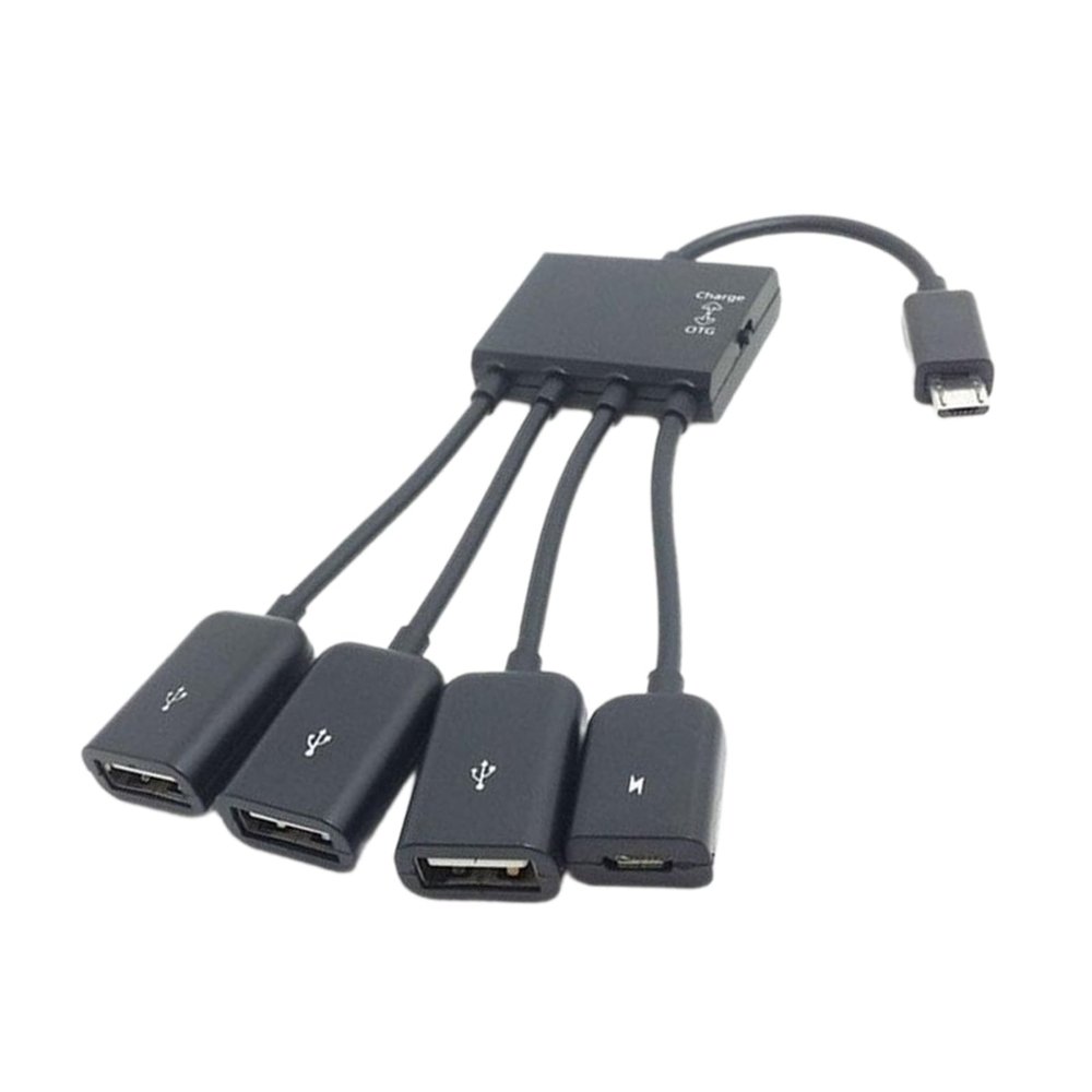 1 to 4 USB HUB MicroUSB/TypeC Charging Splitters Adapter Cable Easily Connection for Various Devices