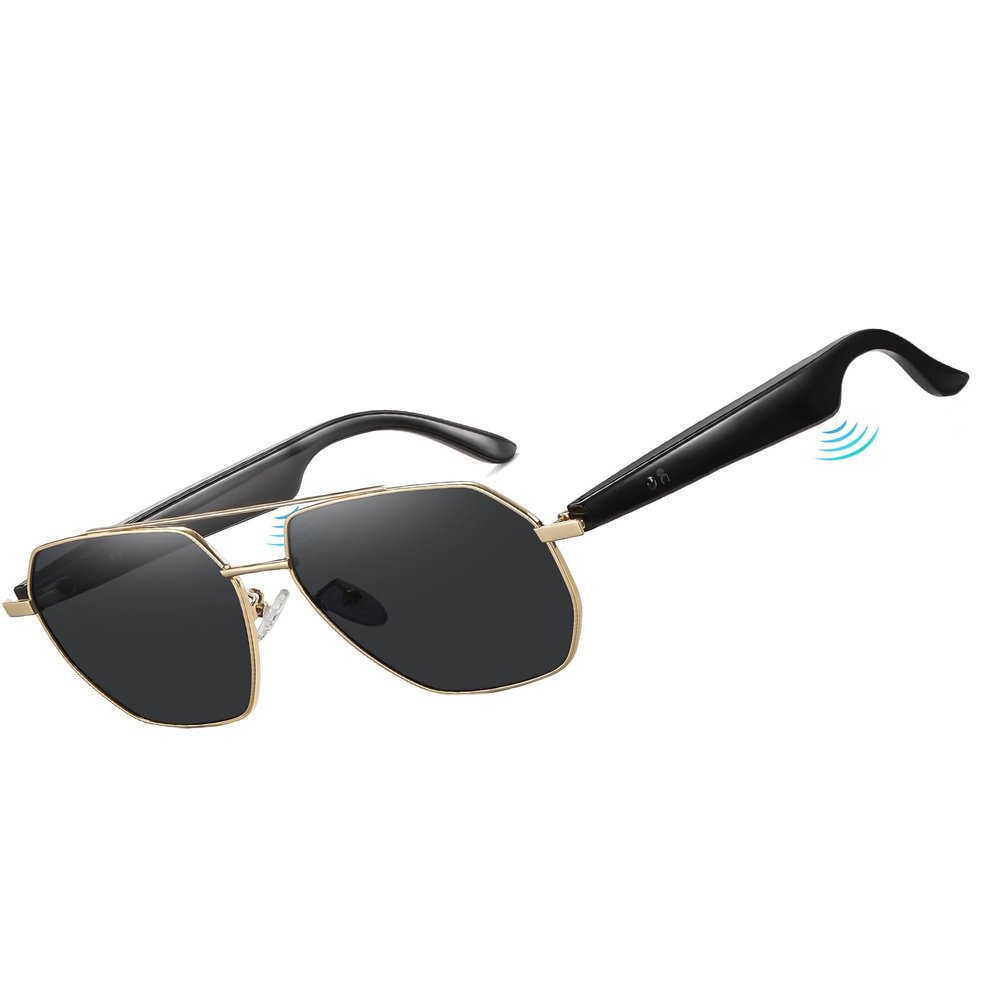 DUCO AI Translation Smart Glasses for Men Women with 160 Languages Bluetooth Polarized Sunglasses MS004