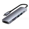 8port USB C Docking Stations USB C Hubs with HDMIs 4K30Hz PD55W for Laptop Tablets/Card Reader Fast Charging view 1
