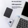 Aluminum USB Splitter 4 in 1 Type-C Splitter USB3.0 Splitters Adapter Extender Docking Stations view 2