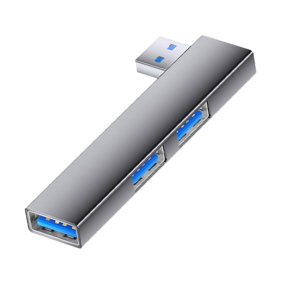 Aluminum USB C Adapter 5Gbps Transfer 3Port Hubs Space Saving Right Angles Connectors Wide Compatibility for Phone PC
