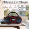 DGXWLLW Portable CD Player Boombox for Home with FM Radio, Bluetooth, CD-R/CD-RW/MP3 CDs Playback, Remote Control, USB Port, 3.5mm AUX-in & Headphone Jack, Dual Stereo Sound, LCD Display, Sleep Timer view 3