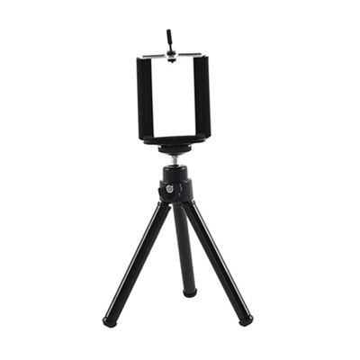 Retractable Mini Phone Tripod Compact Telescopic Section Stand for Smartphone Small DSLR Reliable Stability for Desk Outdoor Photography Black