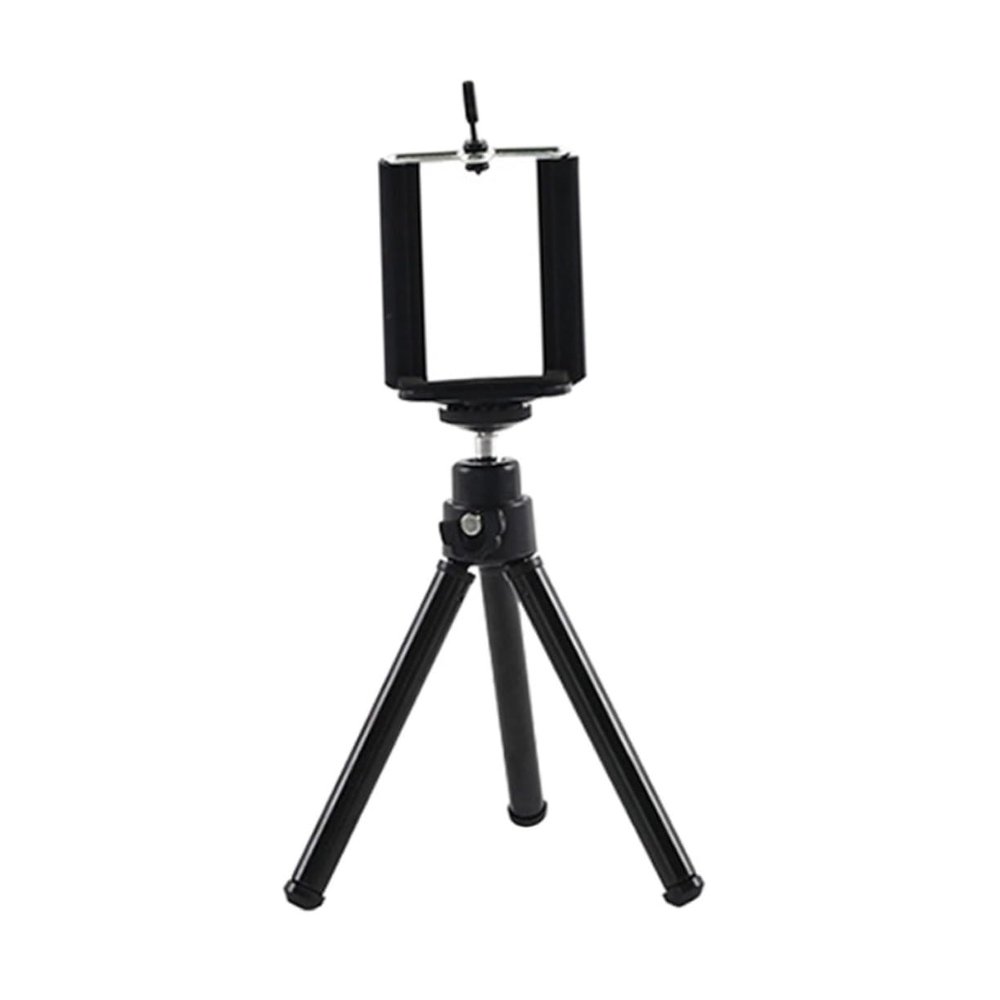 Retractable Mini Phone Tripod Compact Telescopic Section Stand for Smartphone Small DSLR Reliable Stability for Desk Outdoor Photography Black