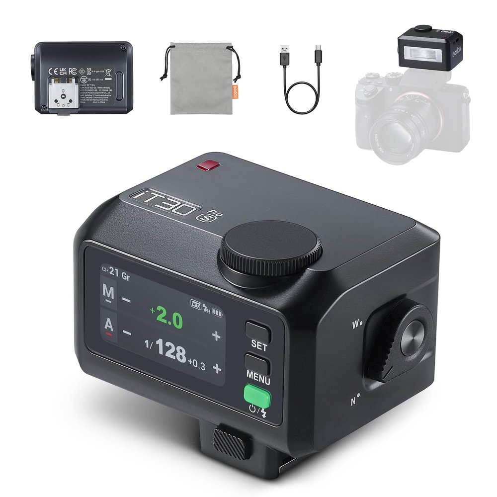 GODOX IT30Pro S Flash for Sony, 560 Full-Power TTL Camera Flash Fast Charging Full-Color Touchscreen Mini Flash with 2.4GHz X System 1.5s Recycle Time Quick Mount & Release Flashes for Photography