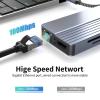 10 in 1 Type C Hubs Type C to HDTV Adapter with HDTV 4K RJ45 USB3.0 3.5mm Mempry Card Reader for Versatility Use view 3