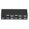 8K/60Hz 4K120Hz Double Output Displayport KVM Switcher for Mouse and Keyboards with Convenient Wire Control Button view 1