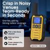 Wishouse K15 Walkie Talkies Long Range for Adults, Rechargeable Two-Way Radios 2 Pack, 2W FRS, 22 Channels, USB-C, Flashlight, NOAA/SOS, Quick Pair, for Camping & Hunting, Emergency Use, Blue Yellow view 3