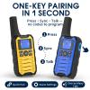 Wishouse K15 Walkie Talkies Long Range for Adults, Rechargeable Two-Way Radios 2 Pack, 2W FRS, 22 Channels, USB-C, Flashlight, NOAA/SOS, Quick Pair, for Camping & Hunting, Emergency Use, Blue Yellow view 4