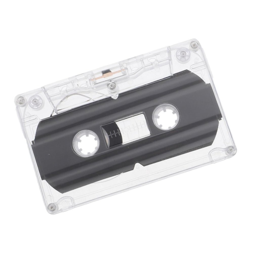 Blank Audio Cassette Tapes for Recording DIY Retro Craft Supply with Transparent Hard Case for Wall Decor Unique Greeting Messages