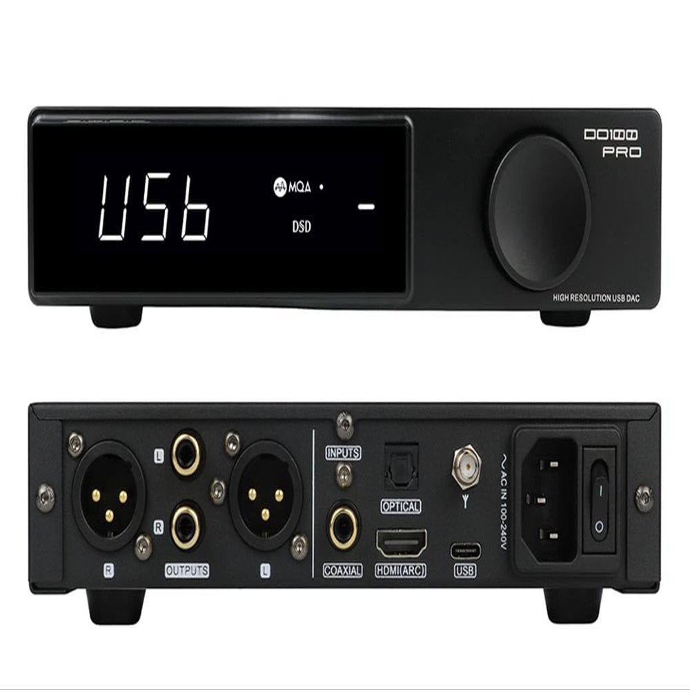 SMSL DO100PRO HiFi Balanced DAC with Dual ES9039Q2M & XMOS XU316, 32bit/768kHz DSD512 MQA Full Decoder BT5.1 LDAC USB/Optical/Coaxial/HDMI(ARC) Input RCA/XLR Output for PS5/SW/TV/Audio System