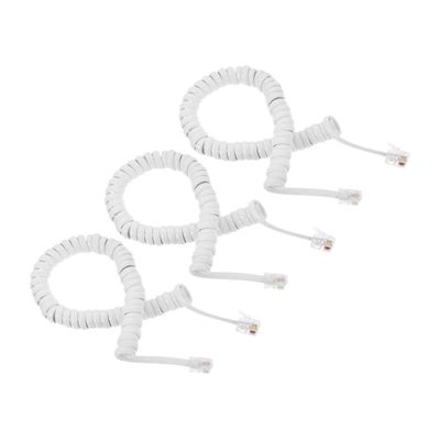 Gadpiparty 3pcs Durable Coiled Phone Cord for Landline Telephones Stretchable Receiver Cable with Tangle Design Easy Installation for Use