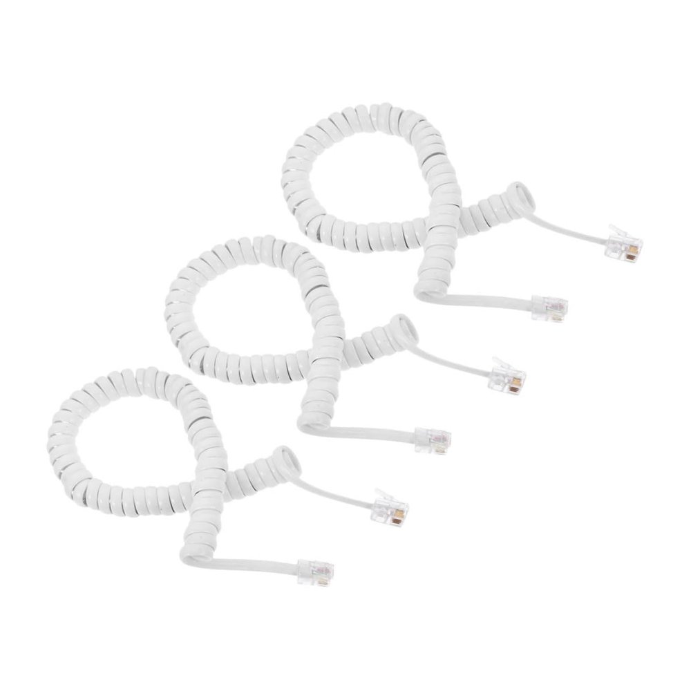 Gadpiparty 3pcs Durable Coiled Phone Cord for Landline Telephones Stretchable Receiver Cable with Tangle Design Easy Installation for Use