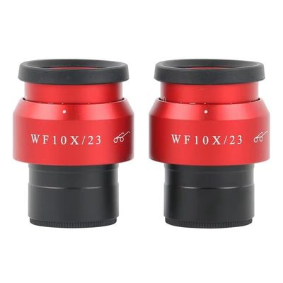 2pcs WF10X 15X WF20X/12MM Adjustable Widefield Eyepiece Ocular Eyepoint Lens 30mm Interface Binocular Stereo Microscope Eyepiece(Red)