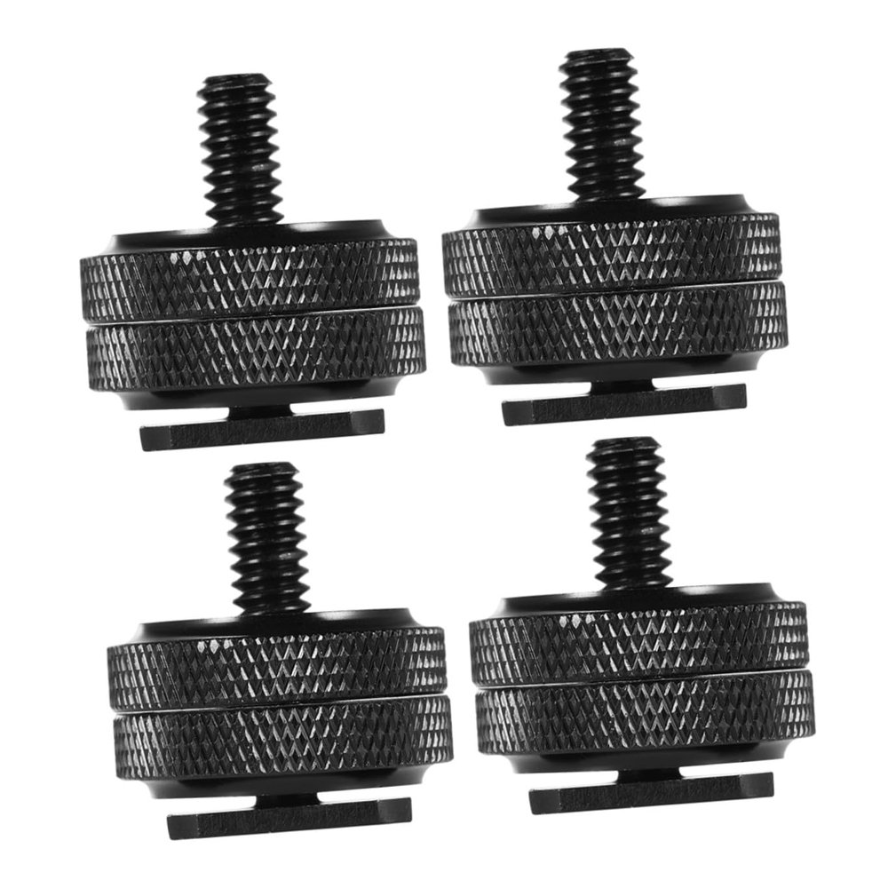 4Pcs Camera Hot Shoe Mount Adapter Dual Screw Tripod Adapter for Flash Holder Easy Install Nuts Compatible with Digital Recorders TTL Cables and Flash