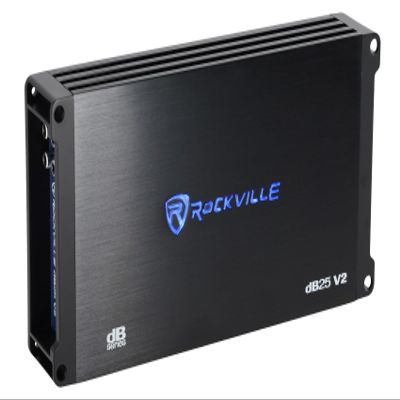 Rockville dB25 V2 2 Channel Car Amplifier 3000-Watt Peak/750W Dyno-Certified RMS Compact Stereo Amp, Class D, Low Distortion, Adjustable Crossover