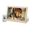 10-Inch Aluminum Alloy High-Definition Digital Photo Frame High-Definition Display No Need to Set Up, Support Video and Music, Slide Show, Easy to Use for The Elderly,Gold view 2