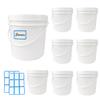 8 Pcs Paint Can with Threaded Lid and 2 Stickers 2 Quart Plastic Bucket view 1