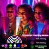 LovesTown 24PCS Glow Sticks Party Supplies, 3 Modes Colorful Flashing Glow in the Dark Toys LED Light Up Sticks Fiber Optic Wand for Kids Easter Party Favors Birthday Wedding view 2