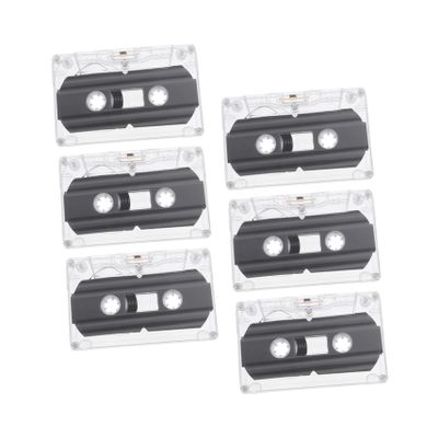 6Pcs Blank Cassette Tapes for Recording Recordable Tapes with Transparent Hard Case Vintage Audio Cassette for Greetings Blessings