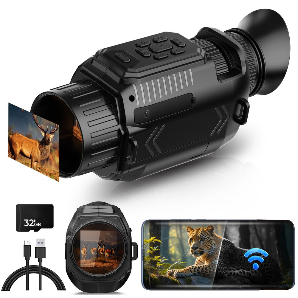 Night Vision Monocular, Night Vision with 68MP Image, Infrared Monocular for Adults