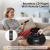 DGXWLLW Portable CD Player Boombox for Home with FM Radio, CD-R/CD-RW/MP3 CDs Playback, Remote Control, Bluetooth, USB Port, 3.5mm AUX-in & Headphone Jack, LCD Display, Sleep Timer, Dual Stereo Sound view 4