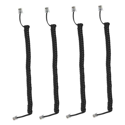 Lurrose 4pcs Stretchable Spring Phone Cable for Home Office Easy Installation Tangle Resistant Compatibility Durable Materials